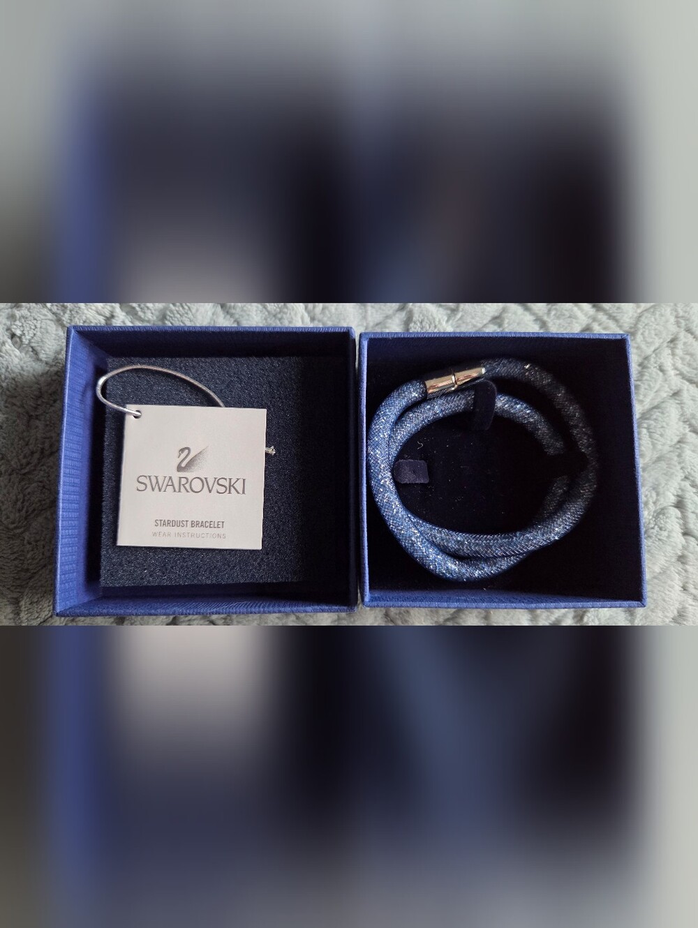 Swarovski Navy Blue Stardust Mesh Wrap Bracelet